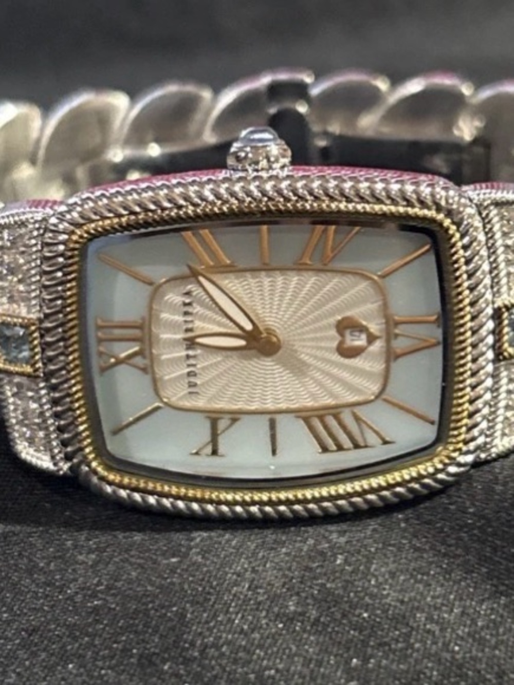 Judith Ripka Blue Topaz & Mother-ofPearl Stainless Steel Watch w/Quartz Movement - Picture 6 of 15